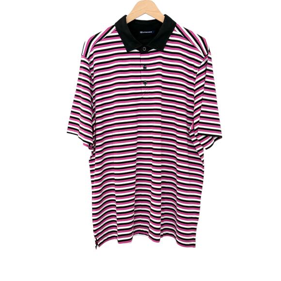 NWT Cutter & Buck Mens Forge Polo Multi Stripe Aster Size XL - Picture 9 of 10